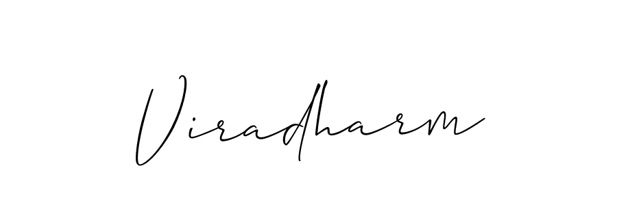How to make Viradharm name signature. Use Allison_Script style for creating short signs online. This is the latest handwritten sign. Viradharm signature style 2 images and pictures png