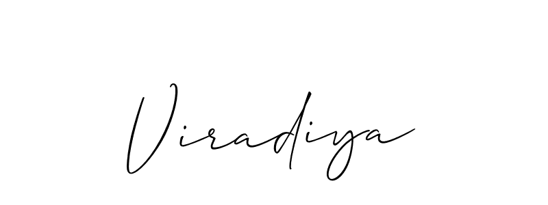 if you are searching for the best signature style for your name Viradiya. so please give up your signature search. here we have designed multiple signature styles  using Allison_Script. Viradiya signature style 2 images and pictures png