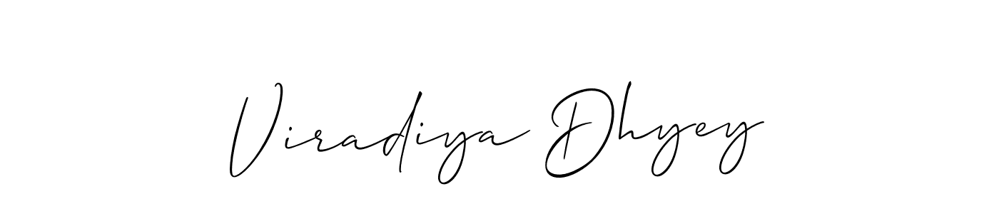 Use a signature maker to create a handwritten signature online. With this signature software, you can design (Allison_Script) your own signature for name Viradiya Dhyey. Viradiya Dhyey signature style 2 images and pictures png