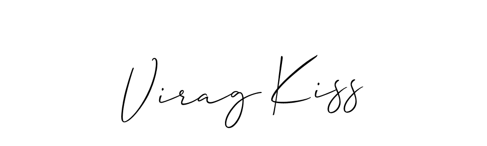 Virag Kiss stylish signature style. Best Handwritten Sign (Allison_Script) for my name. Handwritten Signature Collection Ideas for my name Virag Kiss. Virag Kiss signature style 2 images and pictures png