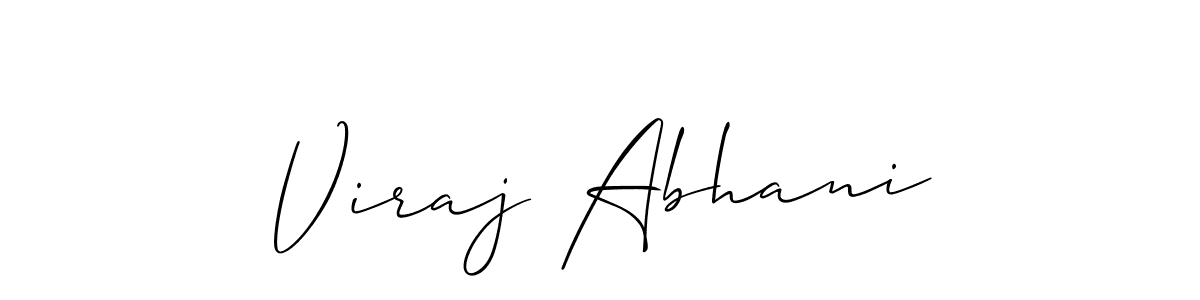 How to make Viraj Abhani name signature. Use Allison_Script style for creating short signs online. This is the latest handwritten sign. Viraj Abhani signature style 2 images and pictures png