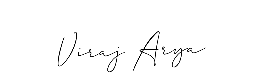 Make a beautiful signature design for name Viraj Arya. With this signature (Allison_Script) style, you can create a handwritten signature for free. Viraj Arya signature style 2 images and pictures png