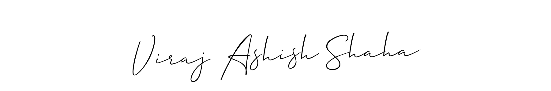 Design your own signature with our free online signature maker. With this signature software, you can create a handwritten (Allison_Script) signature for name Viraj Ashish Shaha. Viraj Ashish Shaha signature style 2 images and pictures png