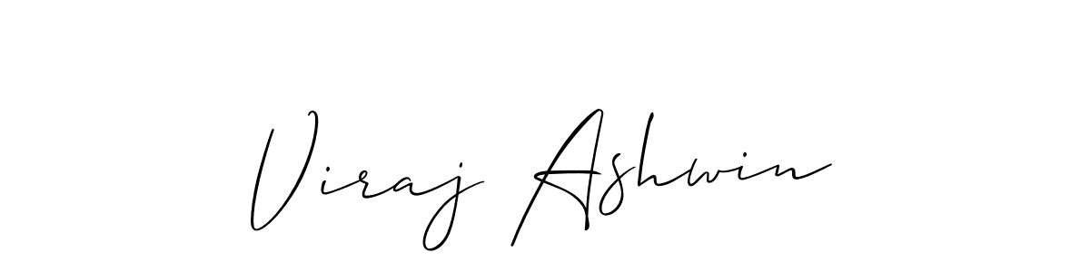 How to make Viraj Ashwin name signature. Use Allison_Script style for creating short signs online. This is the latest handwritten sign. Viraj Ashwin signature style 2 images and pictures png