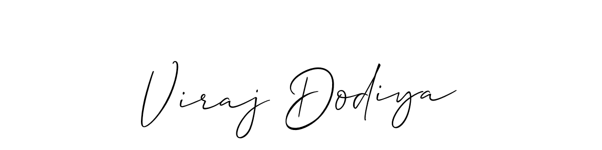 How to make Viraj Dodiya name signature. Use Allison_Script style for creating short signs online. This is the latest handwritten sign. Viraj Dodiya signature style 2 images and pictures png