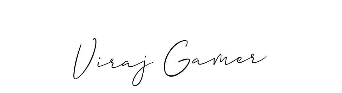 Make a beautiful signature design for name Viraj Gamer. With this signature (Allison_Script) style, you can create a handwritten signature for free. Viraj Gamer signature style 2 images and pictures png