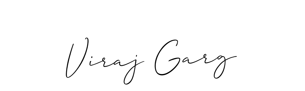 The best way (Allison_Script) to make a short signature is to pick only two or three words in your name. The name Viraj Garg include a total of six letters. For converting this name. Viraj Garg signature style 2 images and pictures png