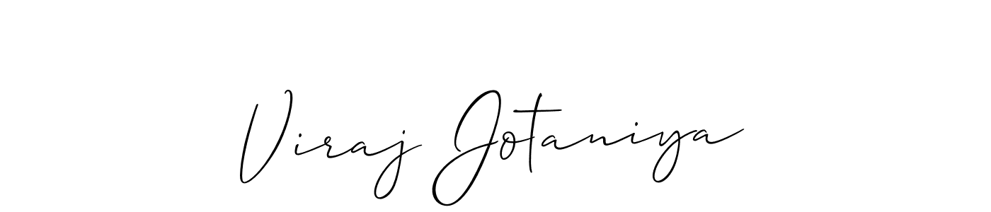 Create a beautiful signature design for name Viraj Jotaniya. With this signature (Allison_Script) fonts, you can make a handwritten signature for free. Viraj Jotaniya signature style 2 images and pictures png