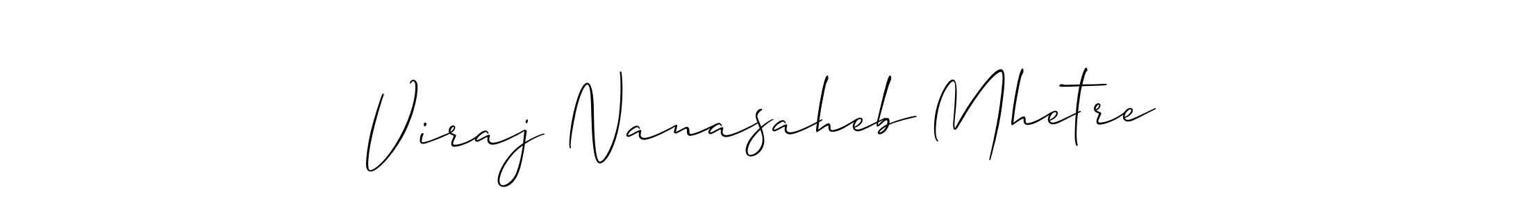How to make Viraj Nanasaheb Mhetre name signature. Use Allison_Script style for creating short signs online. This is the latest handwritten sign. Viraj Nanasaheb Mhetre signature style 2 images and pictures png