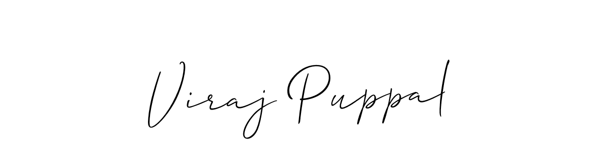 Viraj Puppal stylish signature style. Best Handwritten Sign (Allison_Script) for my name. Handwritten Signature Collection Ideas for my name Viraj Puppal. Viraj Puppal signature style 2 images and pictures png