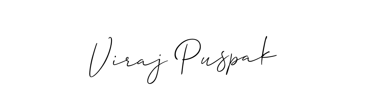Viraj Puspak stylish signature style. Best Handwritten Sign (Allison_Script) for my name. Handwritten Signature Collection Ideas for my name Viraj Puspak. Viraj Puspak signature style 2 images and pictures png