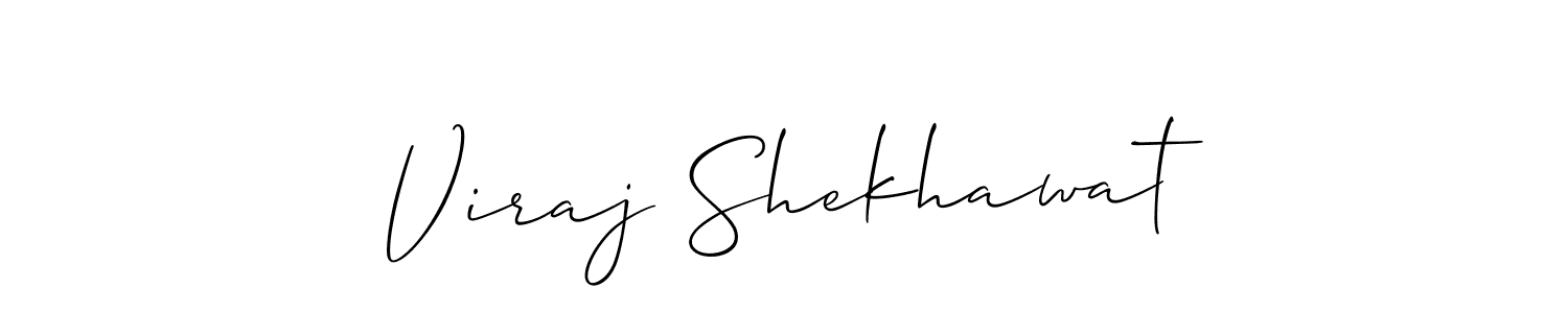 The best way (Allison_Script) to make a short signature is to pick only two or three words in your name. The name Viraj Shekhawat include a total of six letters. For converting this name. Viraj Shekhawat signature style 2 images and pictures png