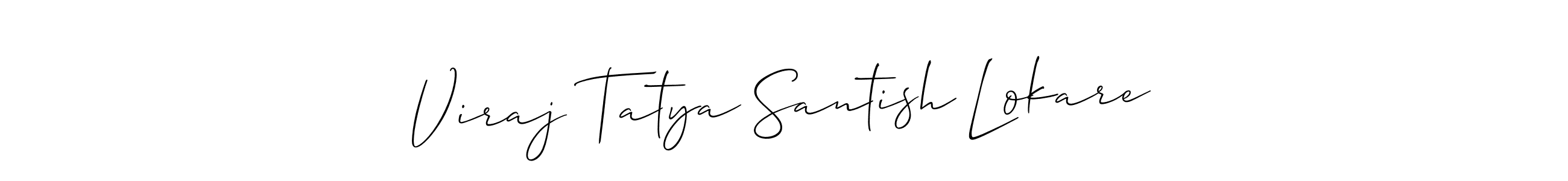Viraj Tatya Santish Lokare stylish signature style. Best Handwritten Sign (Allison_Script) for my name. Handwritten Signature Collection Ideas for my name Viraj Tatya Santish Lokare. Viraj Tatya Santish Lokare signature style 2 images and pictures png