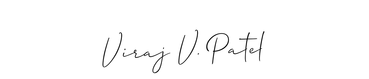 Allison_Script is a professional signature style that is perfect for those who want to add a touch of class to their signature. It is also a great choice for those who want to make their signature more unique. Get Viraj V. Patel name to fancy signature for free. Viraj V. Patel signature style 2 images and pictures png