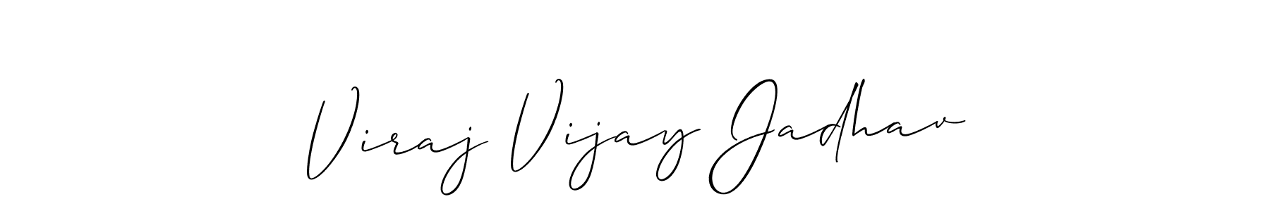 The best way (Allison_Script) to make a short signature is to pick only two or three words in your name. The name Viraj Vijay Jadhav include a total of six letters. For converting this name. Viraj Vijay Jadhav signature style 2 images and pictures png