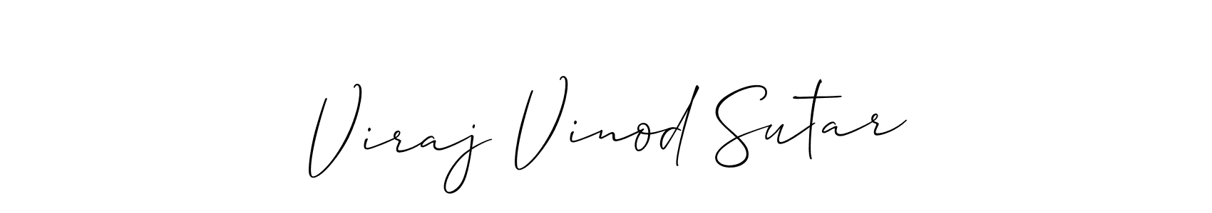 Viraj Vinod Sutar stylish signature style. Best Handwritten Sign (Allison_Script) for my name. Handwritten Signature Collection Ideas for my name Viraj Vinod Sutar. Viraj Vinod Sutar signature style 2 images and pictures png