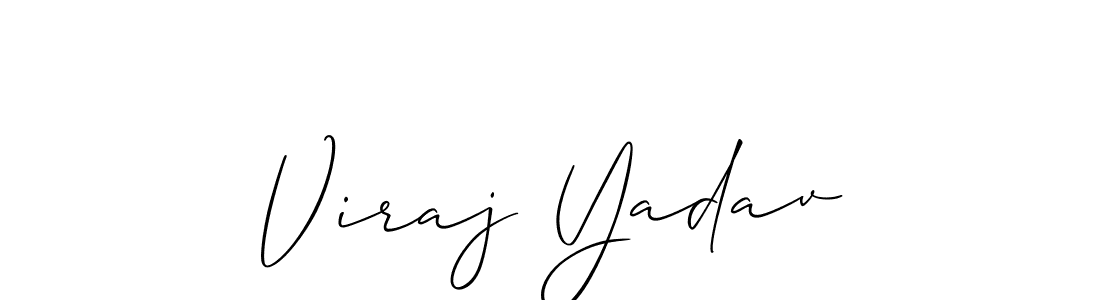Make a beautiful signature design for name Viraj Yadav. With this signature (Allison_Script) style, you can create a handwritten signature for free. Viraj Yadav signature style 2 images and pictures png