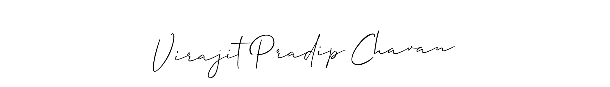 Allison_Script is a professional signature style that is perfect for those who want to add a touch of class to their signature. It is also a great choice for those who want to make their signature more unique. Get Virajit Pradip Chavan name to fancy signature for free. Virajit Pradip Chavan signature style 2 images and pictures png