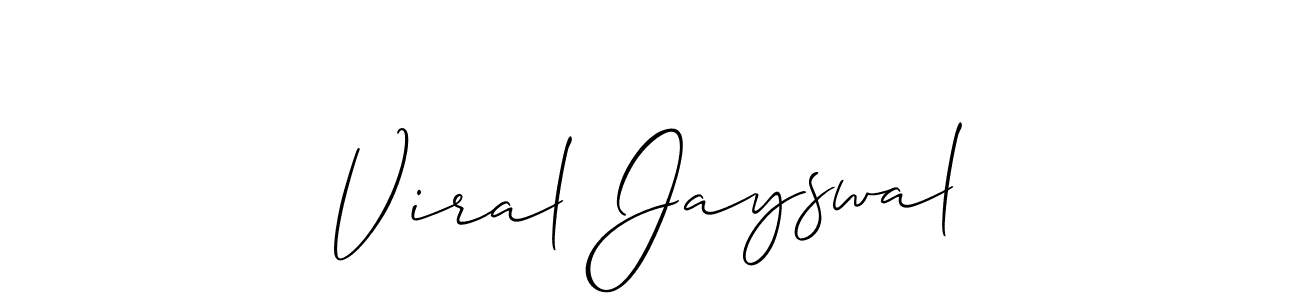 How to make Viral Jayswal name signature. Use Allison_Script style for creating short signs online. This is the latest handwritten sign. Viral Jayswal signature style 2 images and pictures png