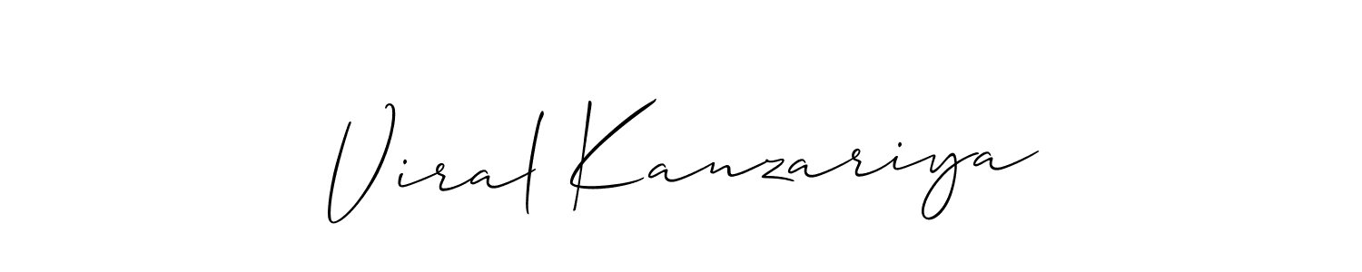 Use a signature maker to create a handwritten signature online. With this signature software, you can design (Allison_Script) your own signature for name Viral Kanzariya. Viral Kanzariya signature style 2 images and pictures png