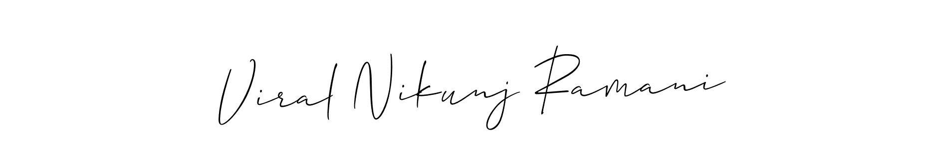 Viral Nikunj Ramani stylish signature style. Best Handwritten Sign (Allison_Script) for my name. Handwritten Signature Collection Ideas for my name Viral Nikunj Ramani. Viral Nikunj Ramani signature style 2 images and pictures png