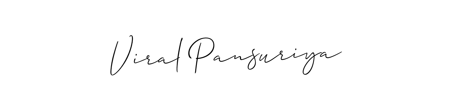 How to Draw Viral Pansuriya signature style? Allison_Script is a latest design signature styles for name Viral Pansuriya. Viral Pansuriya signature style 2 images and pictures png