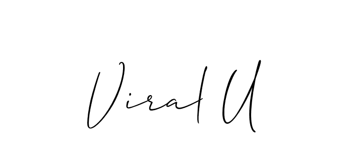 How to make Viral U name signature. Use Allison_Script style for creating short signs online. This is the latest handwritten sign. Viral U signature style 2 images and pictures png