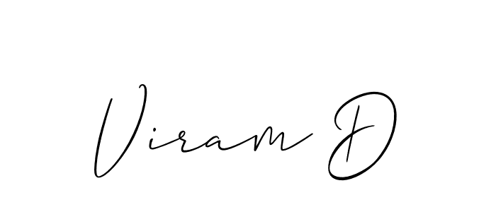 It looks lik you need a new signature style for name Viram D. Design unique handwritten (Allison_Script) signature with our free signature maker in just a few clicks. Viram D signature style 2 images and pictures png