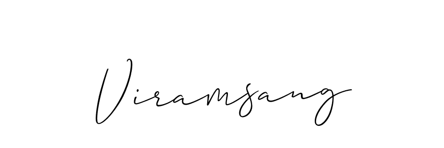 How to make Viramsang name signature. Use Allison_Script style for creating short signs online. This is the latest handwritten sign. Viramsang signature style 2 images and pictures png