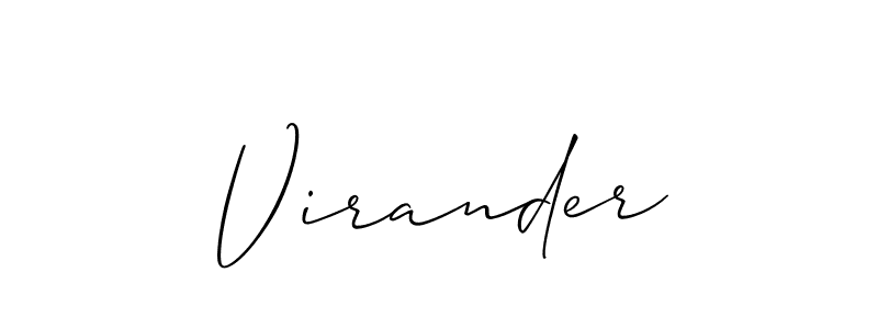 It looks lik you need a new signature style for name Virander. Design unique handwritten (Allison_Script) signature with our free signature maker in just a few clicks. Virander signature style 2 images and pictures png