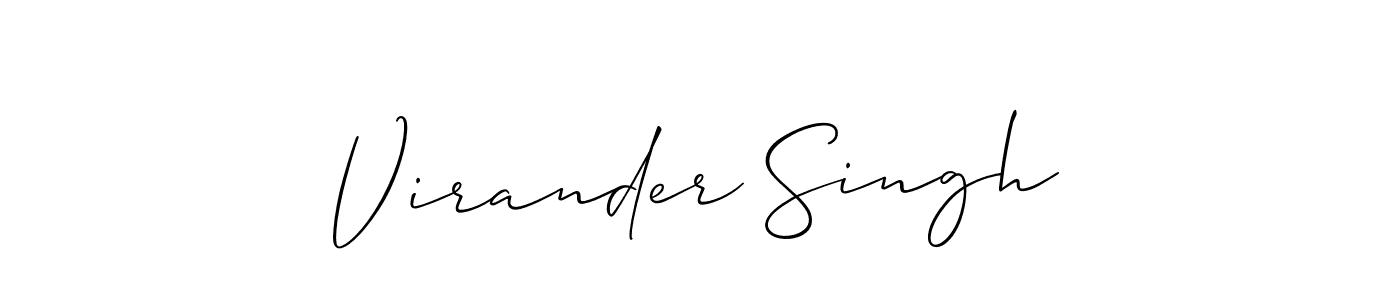 Also You can easily find your signature by using the search form. We will create Virander Singh name handwritten signature images for you free of cost using Allison_Script sign style. Virander Singh signature style 2 images and pictures png