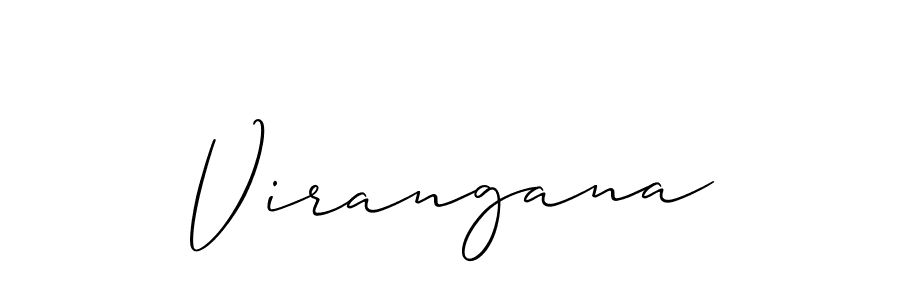 Use a signature maker to create a handwritten signature online. With this signature software, you can design (Allison_Script) your own signature for name Virangana. Virangana signature style 2 images and pictures png