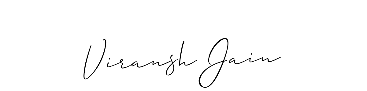 Create a beautiful signature design for name Viransh Jain. With this signature (Allison_Script) fonts, you can make a handwritten signature for free. Viransh Jain signature style 2 images and pictures png