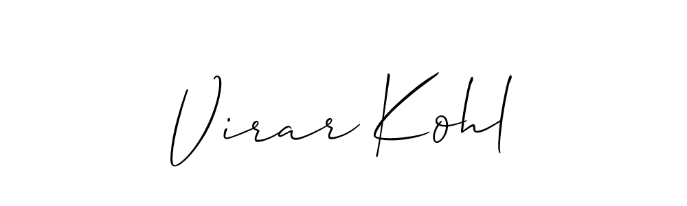You should practise on your own different ways (Allison_Script) to write your name (Virar Kohl) in signature. don't let someone else do it for you. Virar Kohl signature style 2 images and pictures png