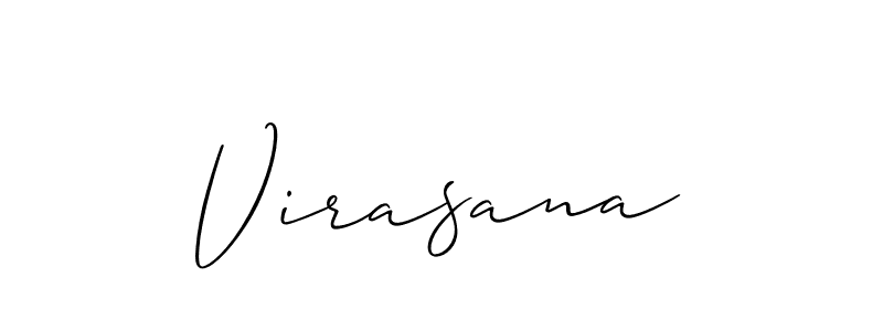 Create a beautiful signature design for name Virasana. With this signature (Allison_Script) fonts, you can make a handwritten signature for free. Virasana signature style 2 images and pictures png