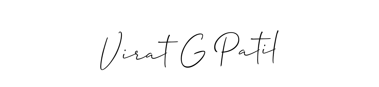 Also You can easily find your signature by using the search form. We will create Virat G Patil name handwritten signature images for you free of cost using Allison_Script sign style. Virat G Patil signature style 2 images and pictures png