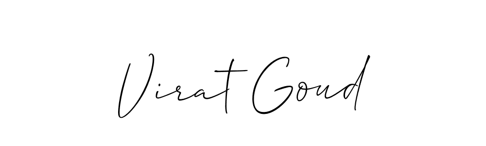 Create a beautiful signature design for name Virat Goud. With this signature (Allison_Script) fonts, you can make a handwritten signature for free. Virat Goud signature style 2 images and pictures png