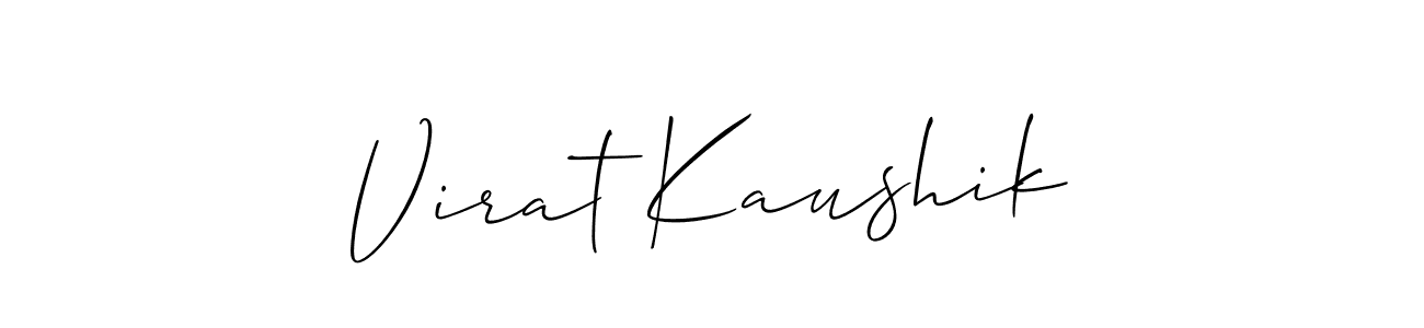 if you are searching for the best signature style for your name Virat Kaushik. so please give up your signature search. here we have designed multiple signature styles  using Allison_Script. Virat Kaushik signature style 2 images and pictures png