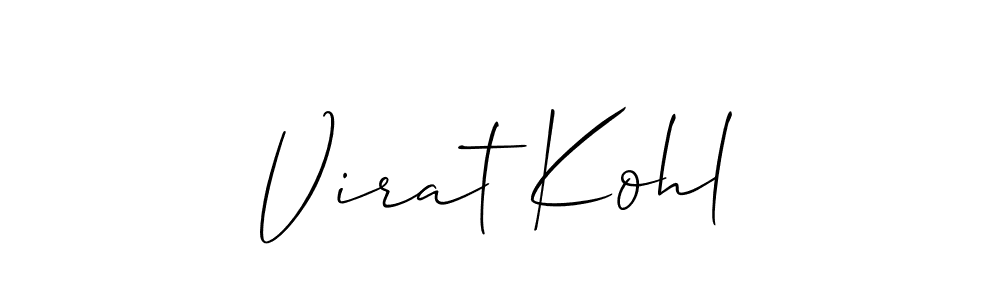 Allison_Script is a professional signature style that is perfect for those who want to add a touch of class to their signature. It is also a great choice for those who want to make their signature more unique. Get Virat Kohl name to fancy signature for free. Virat Kohl signature style 2 images and pictures png