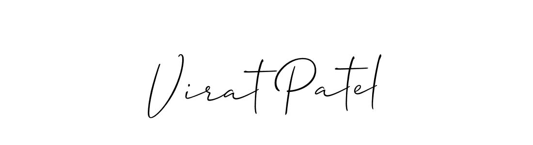 How to make Virat Patel name signature. Use Allison_Script style for creating short signs online. This is the latest handwritten sign. Virat Patel signature style 2 images and pictures png