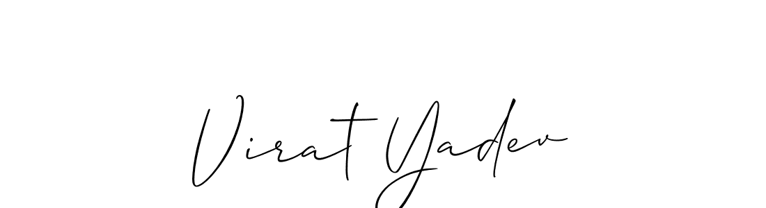 The best way (Allison_Script) to make a short signature is to pick only two or three words in your name. The name Virat Yadev include a total of six letters. For converting this name. Virat Yadev signature style 2 images and pictures png