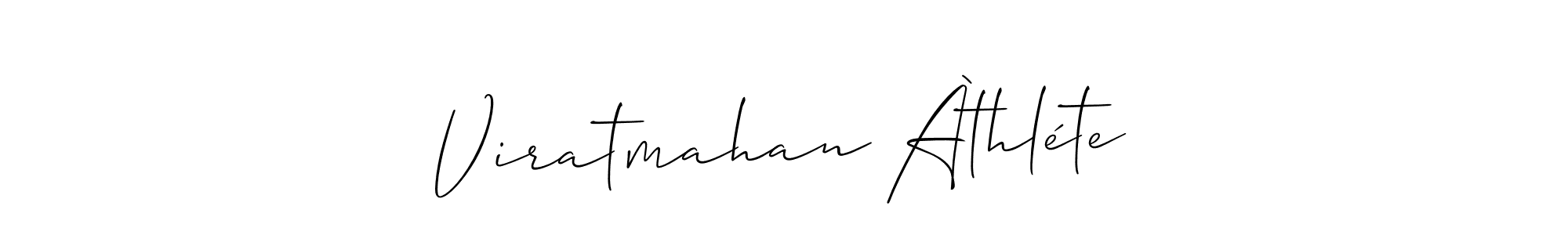 The best way (Allison_Script) to make a short signature is to pick only two or three words in your name. The name Viratmahan Àthléte include a total of six letters. For converting this name. Viratmahan Àthléte signature style 2 images and pictures png