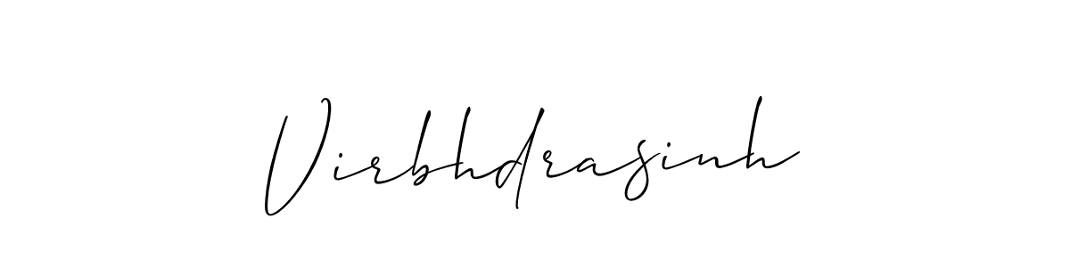Design your own signature with our free online signature maker. With this signature software, you can create a handwritten (Allison_Script) signature for name Virbhdrasinh. Virbhdrasinh signature style 2 images and pictures png