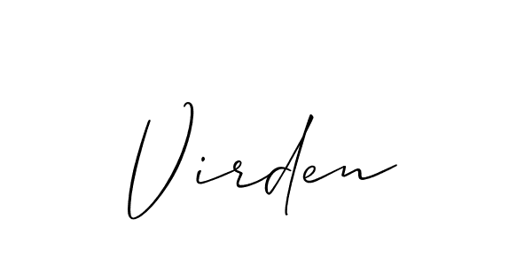 if you are searching for the best signature style for your name Virden. so please give up your signature search. here we have designed multiple signature styles  using Allison_Script. Virden signature style 2 images and pictures png