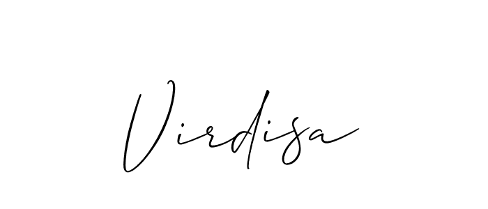 Allison_Script is a professional signature style that is perfect for those who want to add a touch of class to their signature. It is also a great choice for those who want to make their signature more unique. Get Virdisa name to fancy signature for free. Virdisa signature style 2 images and pictures png