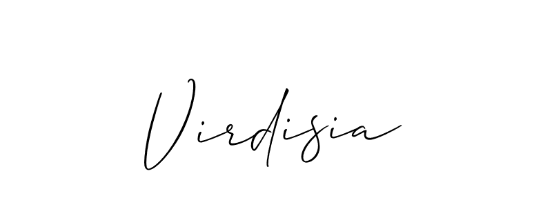 if you are searching for the best signature style for your name Virdisia. so please give up your signature search. here we have designed multiple signature styles  using Allison_Script. Virdisia signature style 2 images and pictures png