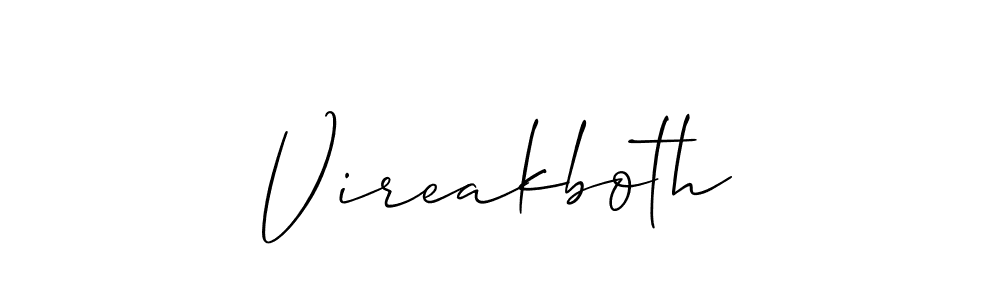 You can use this online signature creator to create a handwritten signature for the name Vireakboth. This is the best online autograph maker. Vireakboth signature style 2 images and pictures png