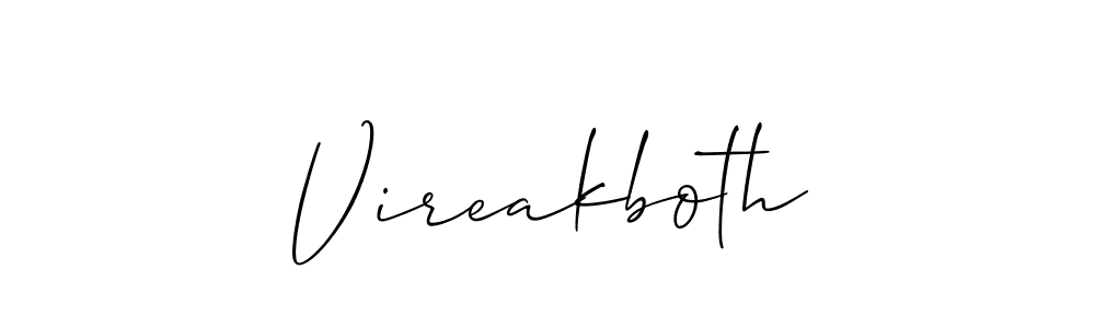 You can use this online signature creator to create a handwritten signature for the name Vireakboth. This is the best online autograph maker. Vireakboth signature style 2 images and pictures png