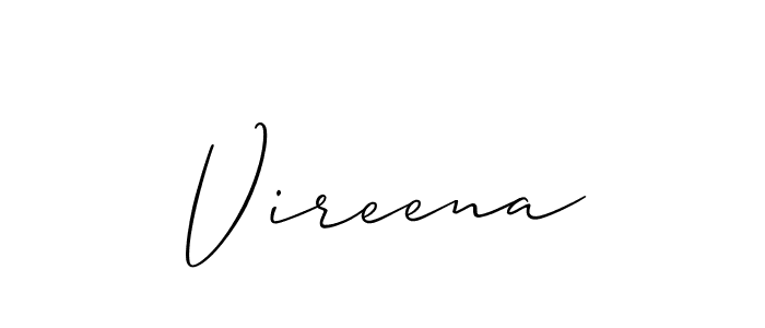 You can use this online signature creator to create a handwritten signature for the name Vireena. This is the best online autograph maker. Vireena signature style 2 images and pictures png