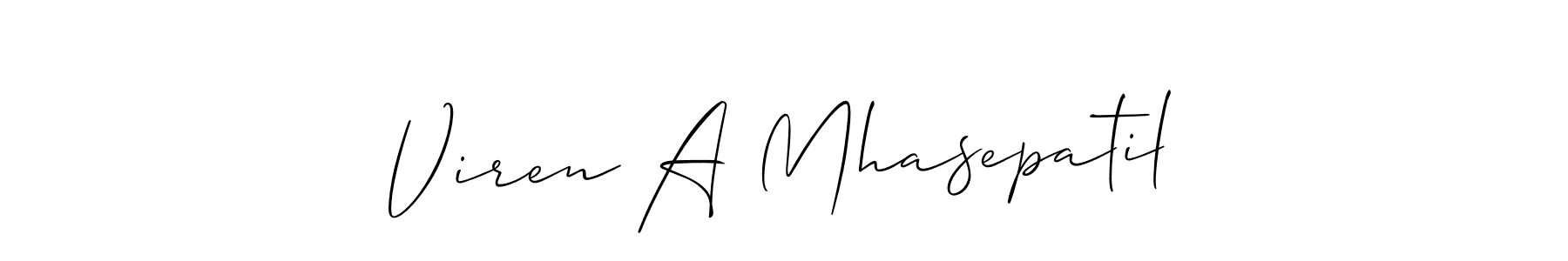 Viren A Mhasepatil stylish signature style. Best Handwritten Sign (Allison_Script) for my name. Handwritten Signature Collection Ideas for my name Viren A Mhasepatil. Viren A Mhasepatil signature style 2 images and pictures png